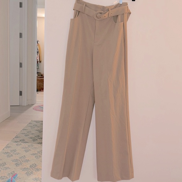 Zara Pants - BNWT ZARA TAN BELTED PANTS/ S❤️